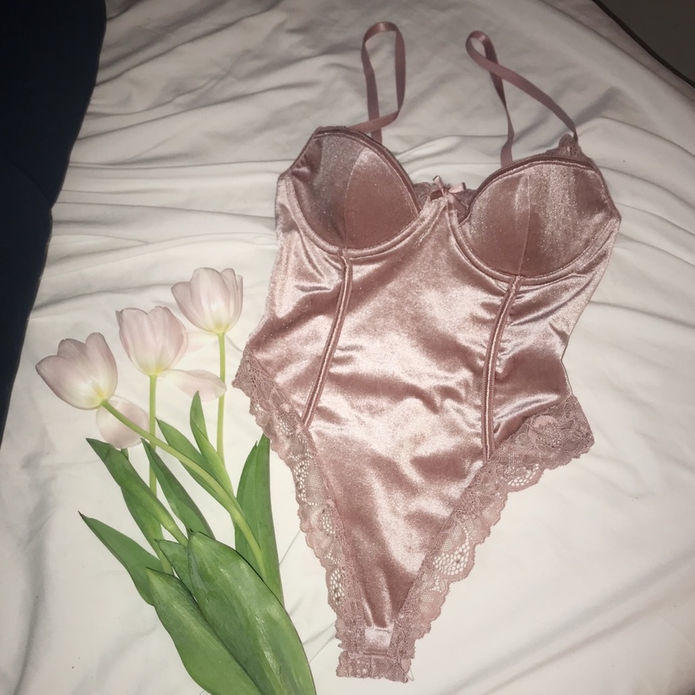 Blush Pink velvet bodysuit